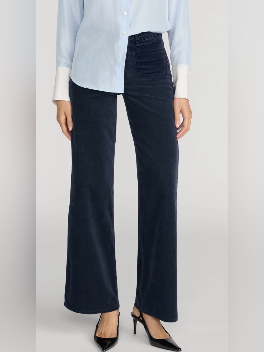 FRAME LE SLIM PALAZZO DENIM JEAN modernist pocket corduroy
